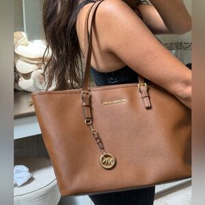 Michael Kors Brown Leather Tote Bag